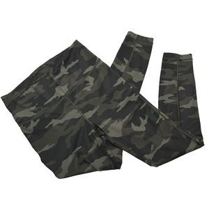 Athleta Ultimate 7/8 Tight Leggings Camo Green Womens XS Side Pockets
